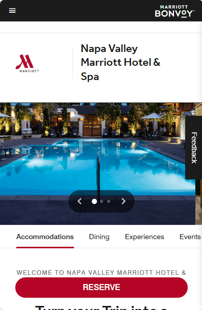 Marriott Local SEO Landing Page Example