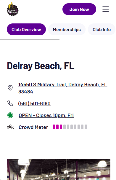 Planet Fitness Local SEO Landing Page Example